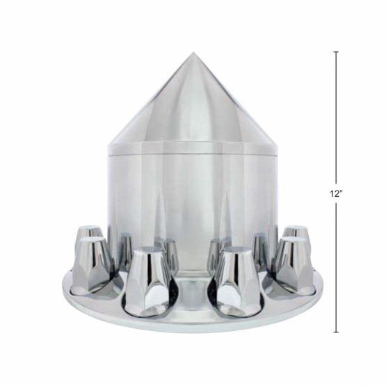Spike Rear Axle Cover  With 33mm Flat Top Thread-On Nut Covers - Chrome - Thumbnail 5