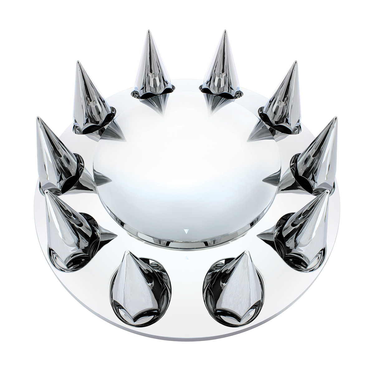 Dome Front Axle Cover With 33mm Spike Thread-On Nut Covers - Chrome - Thumbnail 4
