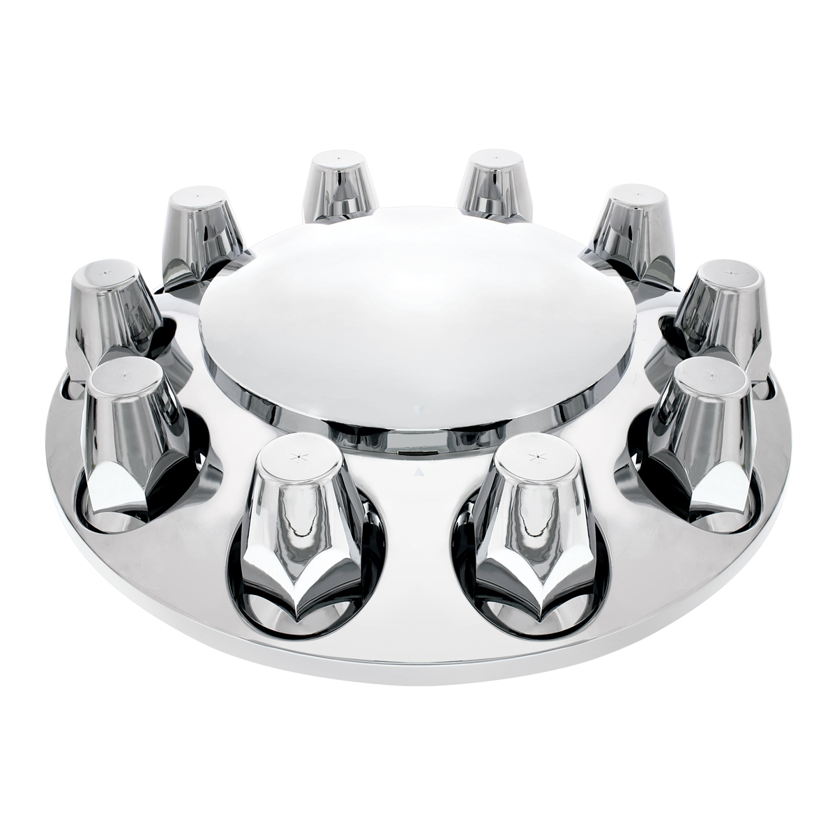 Dome Front Axle Cover With 33mm Standard Thread-On Nut Covers - Chrome (Color Box)