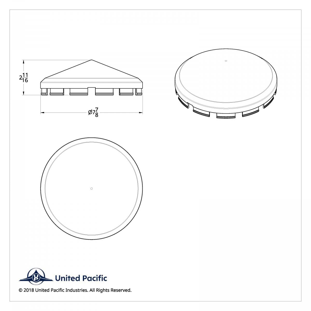 Pointed Front Hubcap Only (Bulk) - Thumbnail 4