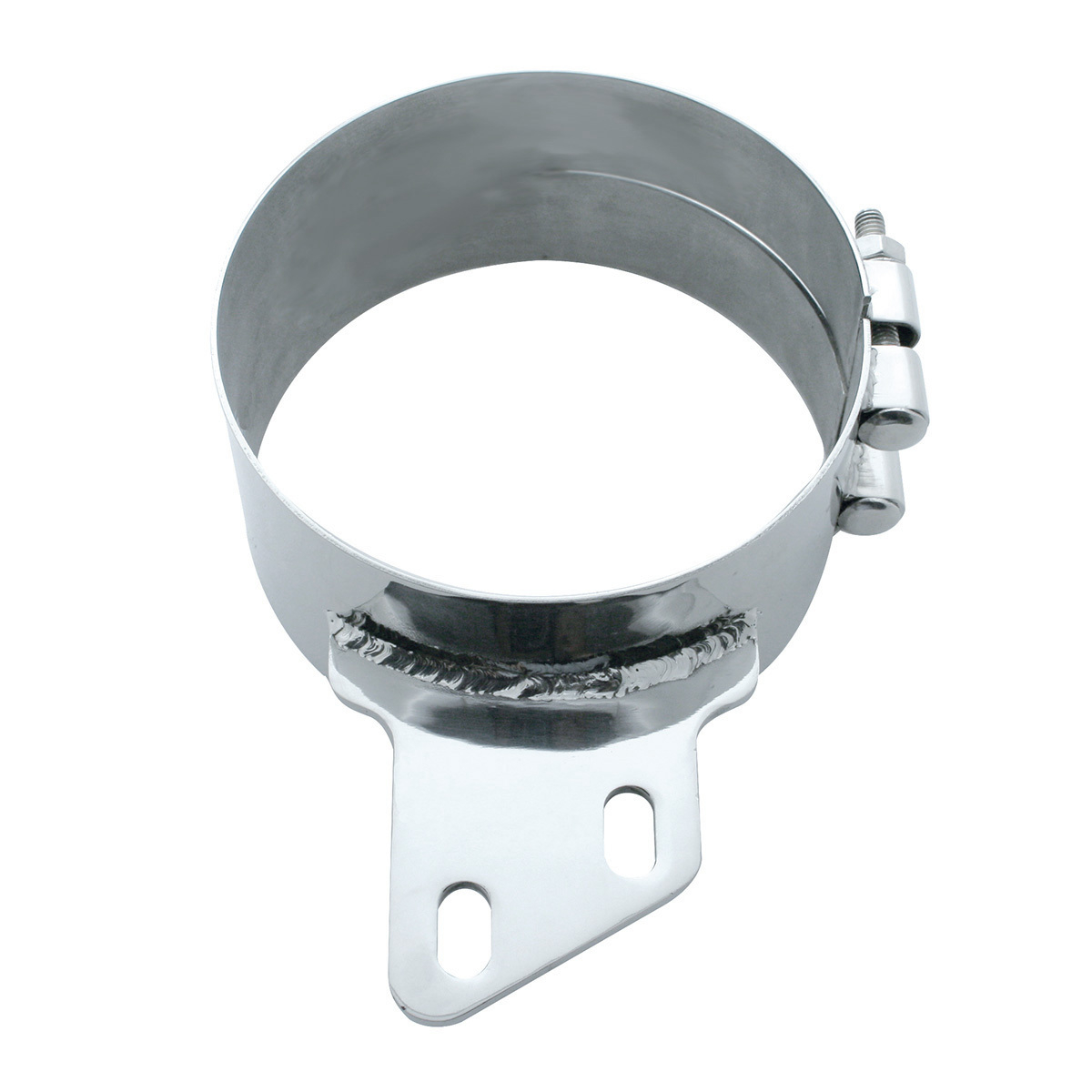 6" Stainless Butt Joint Exhaust Clamp - Angled Bracket - Thumbnail 4