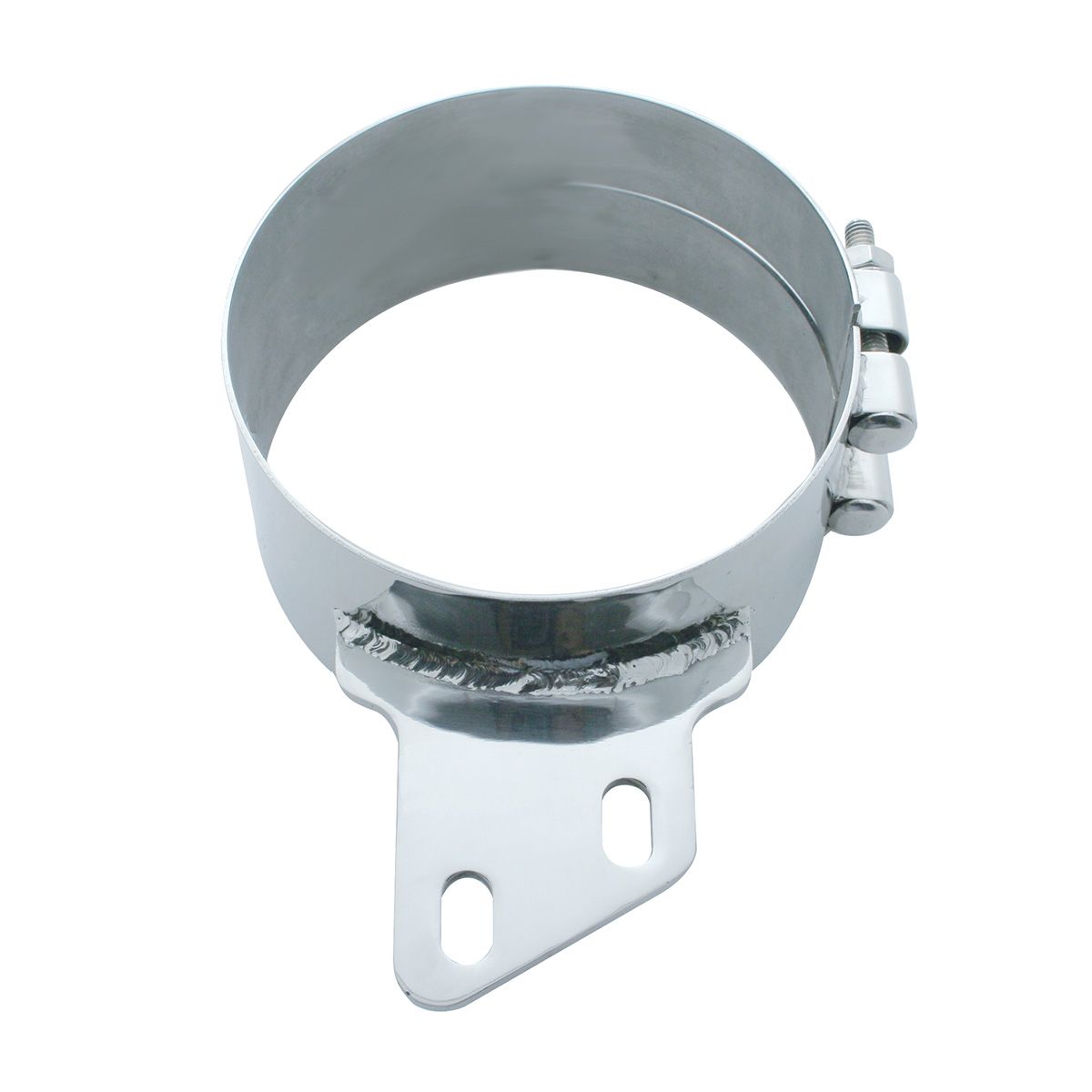 7" Stainless Butt Joint Exhaust Clamp - Angled Bracket