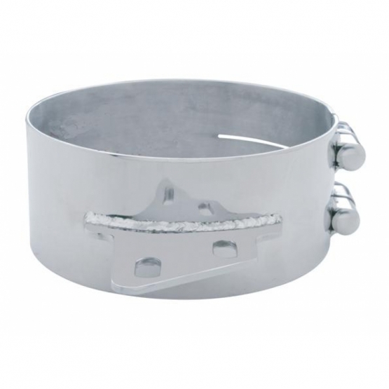 8" Stainless Butt Joint Exhaust Clamp - Angled Bracket - Thumbnail 2