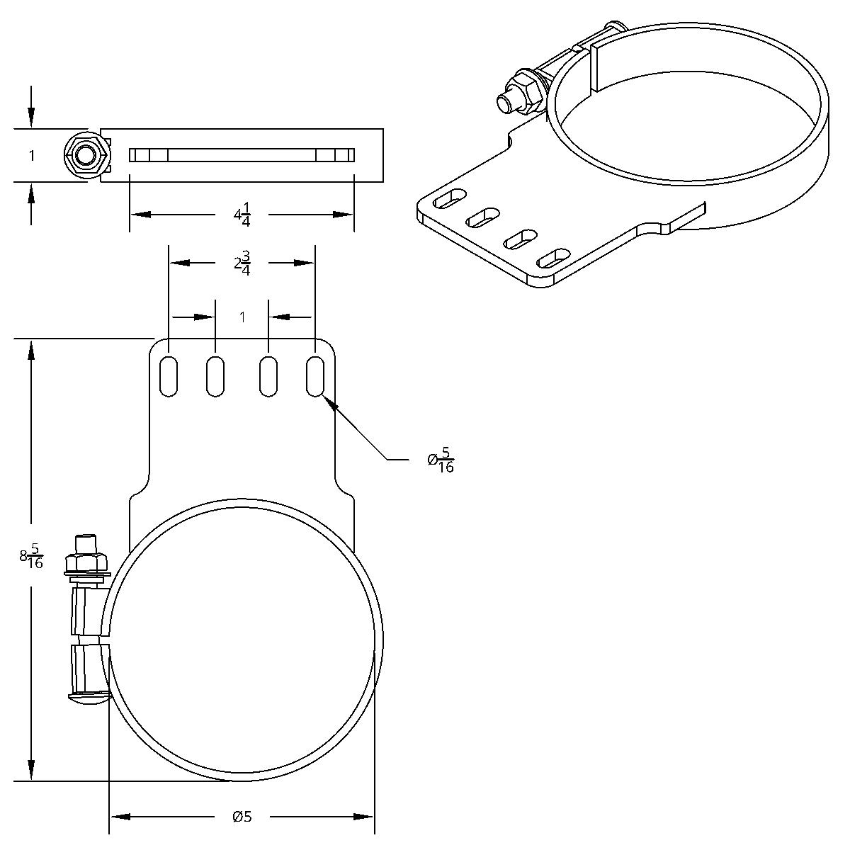 5" Chrome Exhaust Clamp For Kenworth - Thumbnail 4