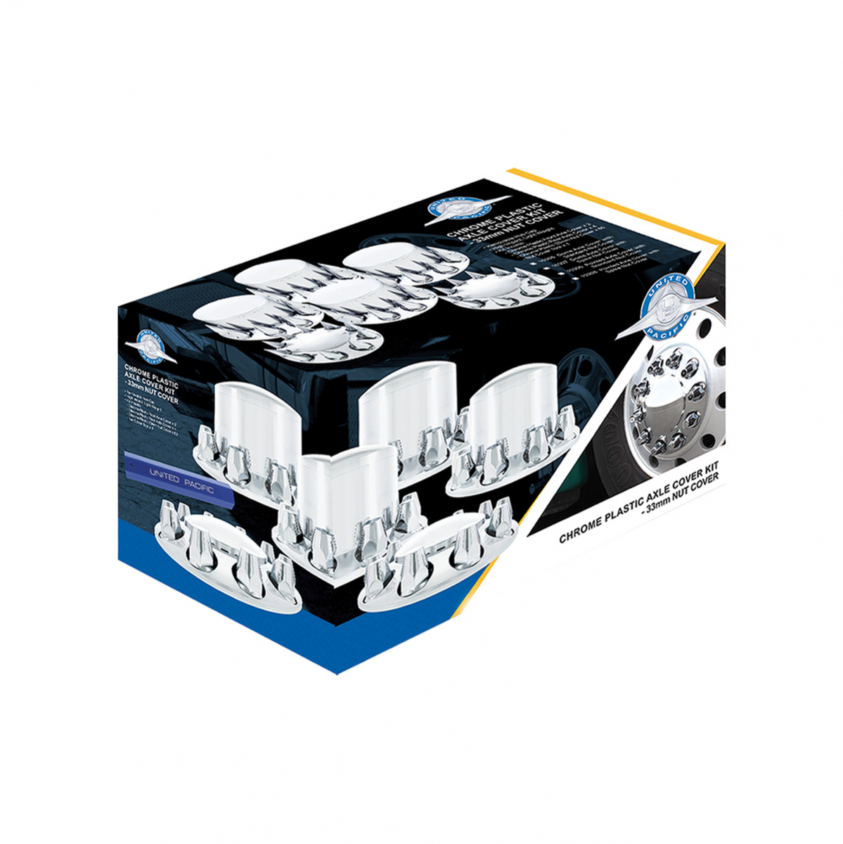 Dome Axle Cover Combo Kit With 33mm Standard Thread-On Nut Covers & Nut Cover Tool - Chrome - Thumbnail 2