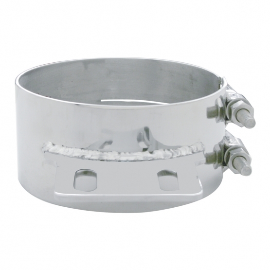 5" Stainless Butt Joint Exhaust clamp - Straight Bracket - Thumbnail 3