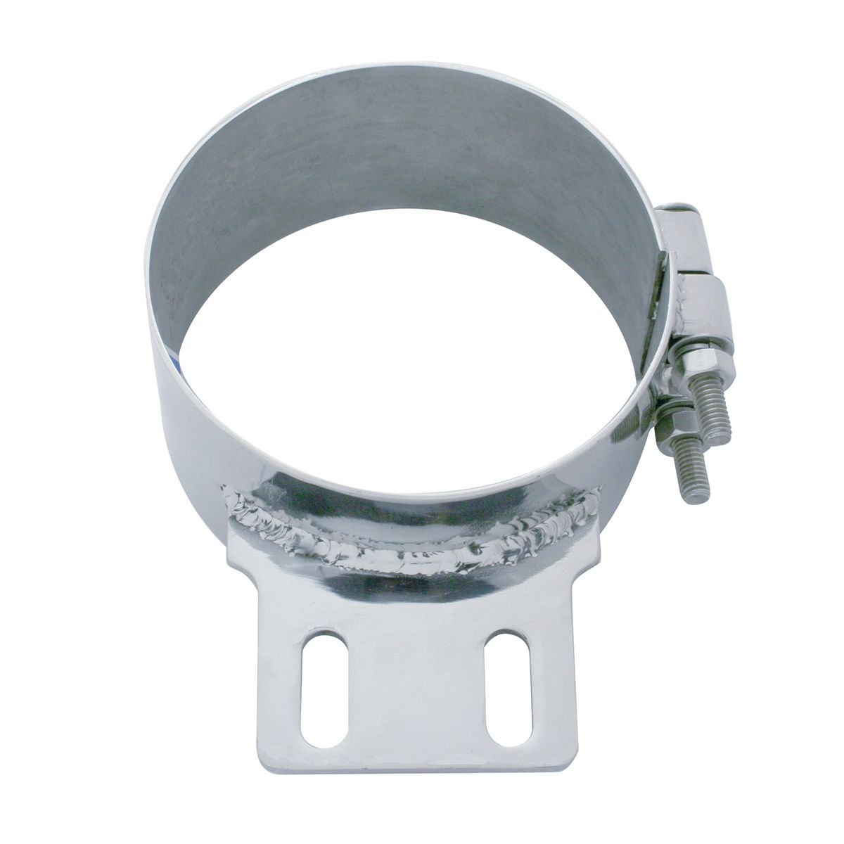 6" Stainless Butt Joint Exhaust Clamp - Straight Bracket