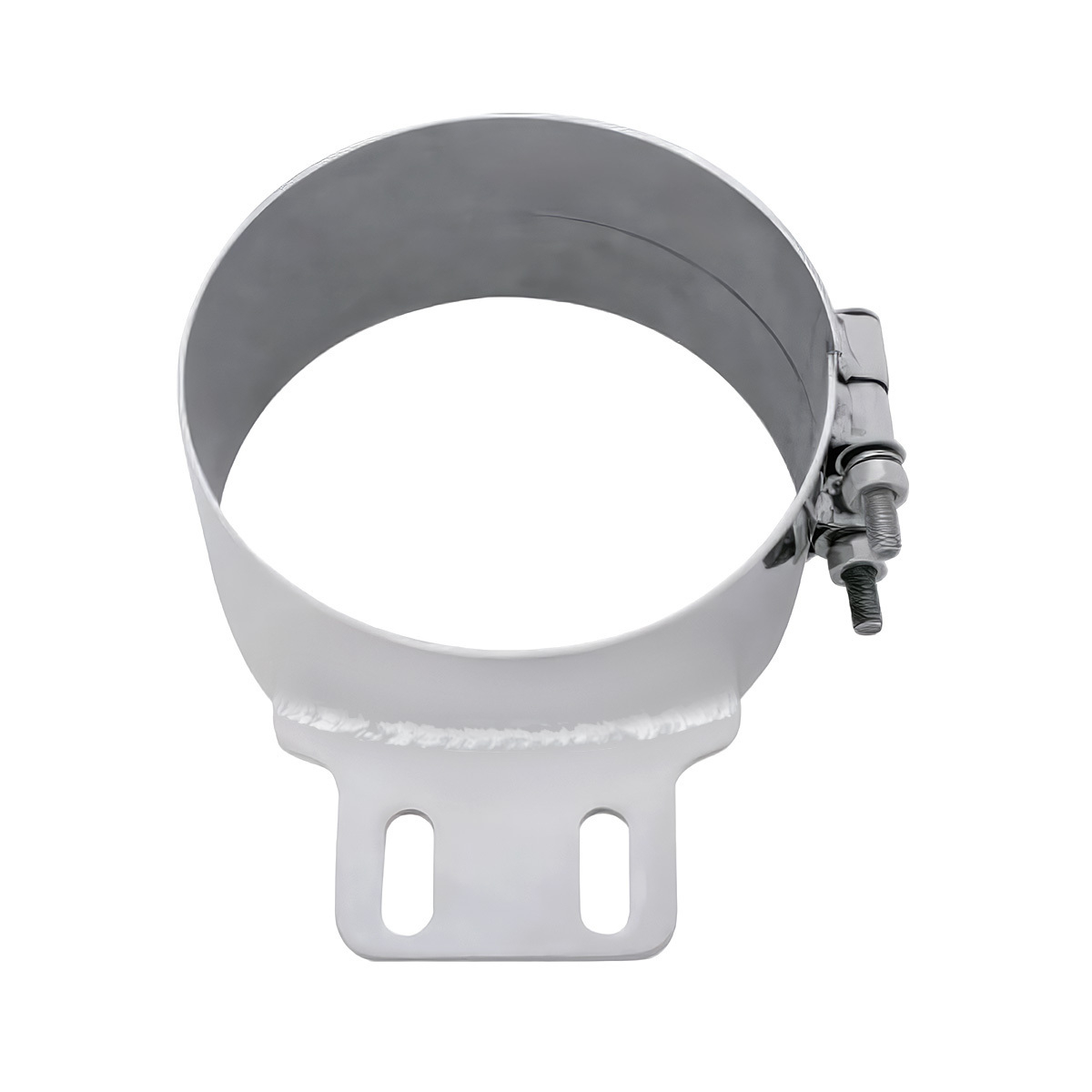 7" Stainless Butt Joint Exhaust clamp - Straight Bracket - Thumbnail 4