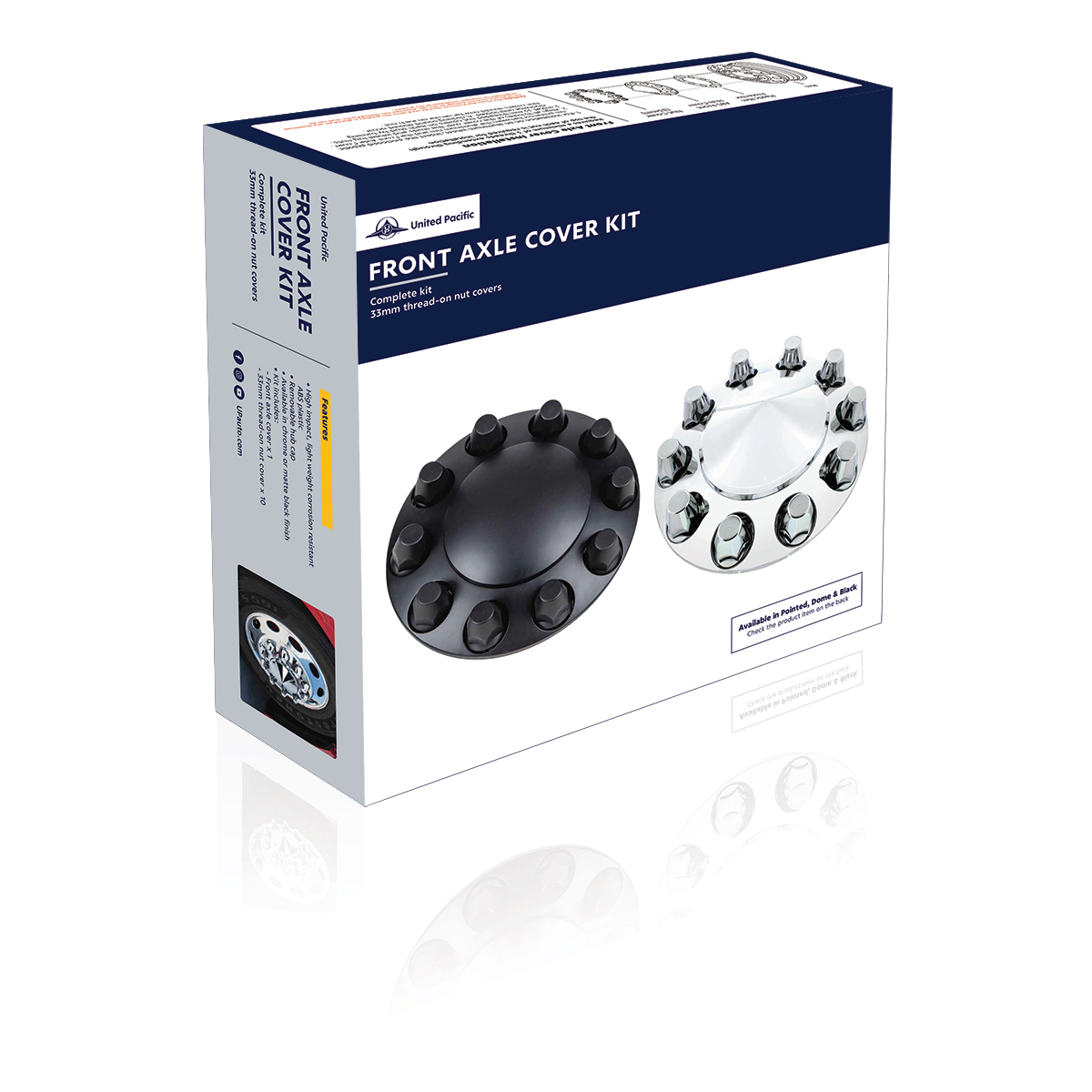 Dome Front Axle Cover With 33mm Standard Thread-On Nut Covers - Matte Black (Color Box) - Thumbnail 6