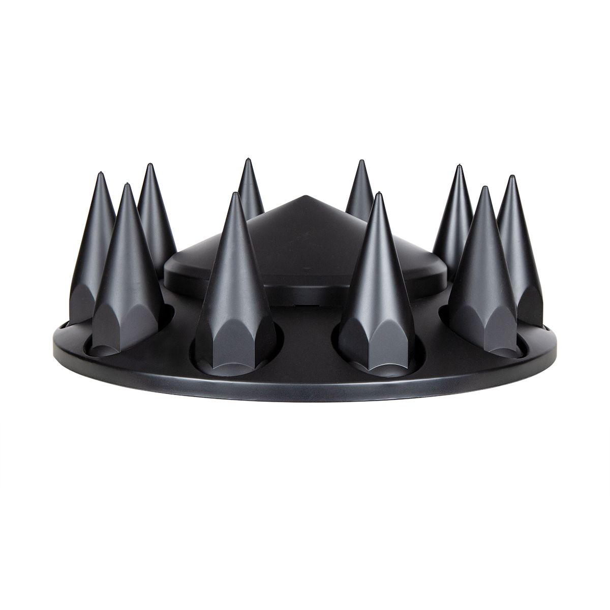 Pointed Front Axle Cover With 33mm Spike Thread-On Nut Covers - Matte Black