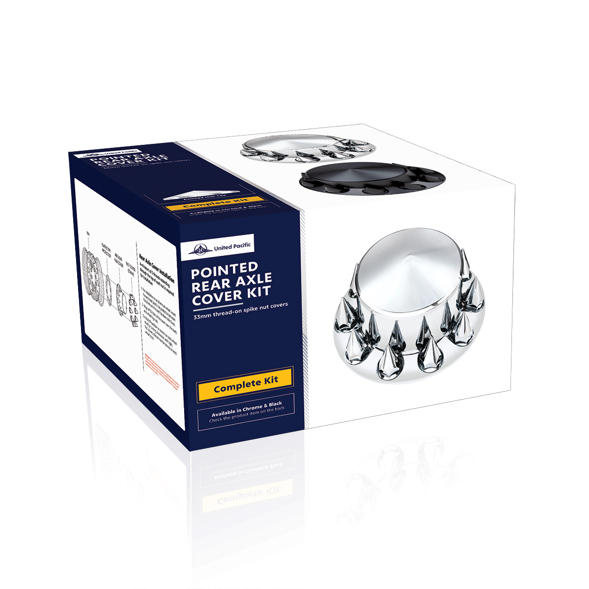 Pointed Rear Axle Cover With 33mm Spike Thread-On Nut Covers - Matte Black - Thumbnail 5