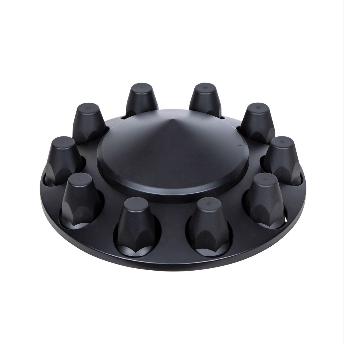 Pointed Front Axle Cover With 33mm Standard Thread-On Nut Covers - Matte Black