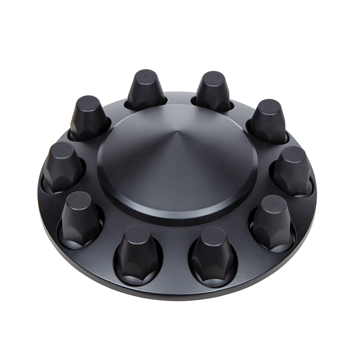 Pointed Front Axle Cover With 33mm Standard Thread-On Nut Covers - Matte Black - Thumbnail 2