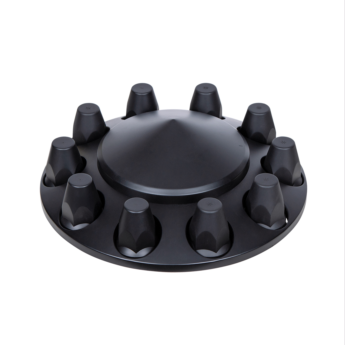 Pointed Front Axle Cover With 33mm Standard Thread-On Nut Covers - Matte Black - Thumbnail 7