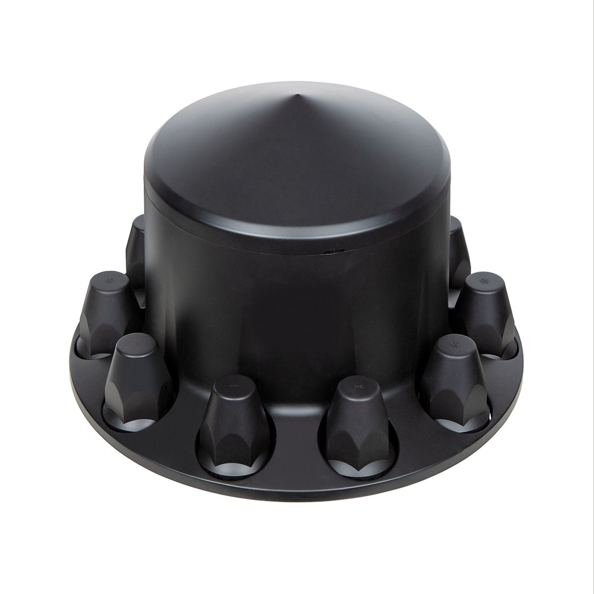 Pointed Rear Axle Cover With 33mm Standard Thread-On Nut Covers - Matte Black