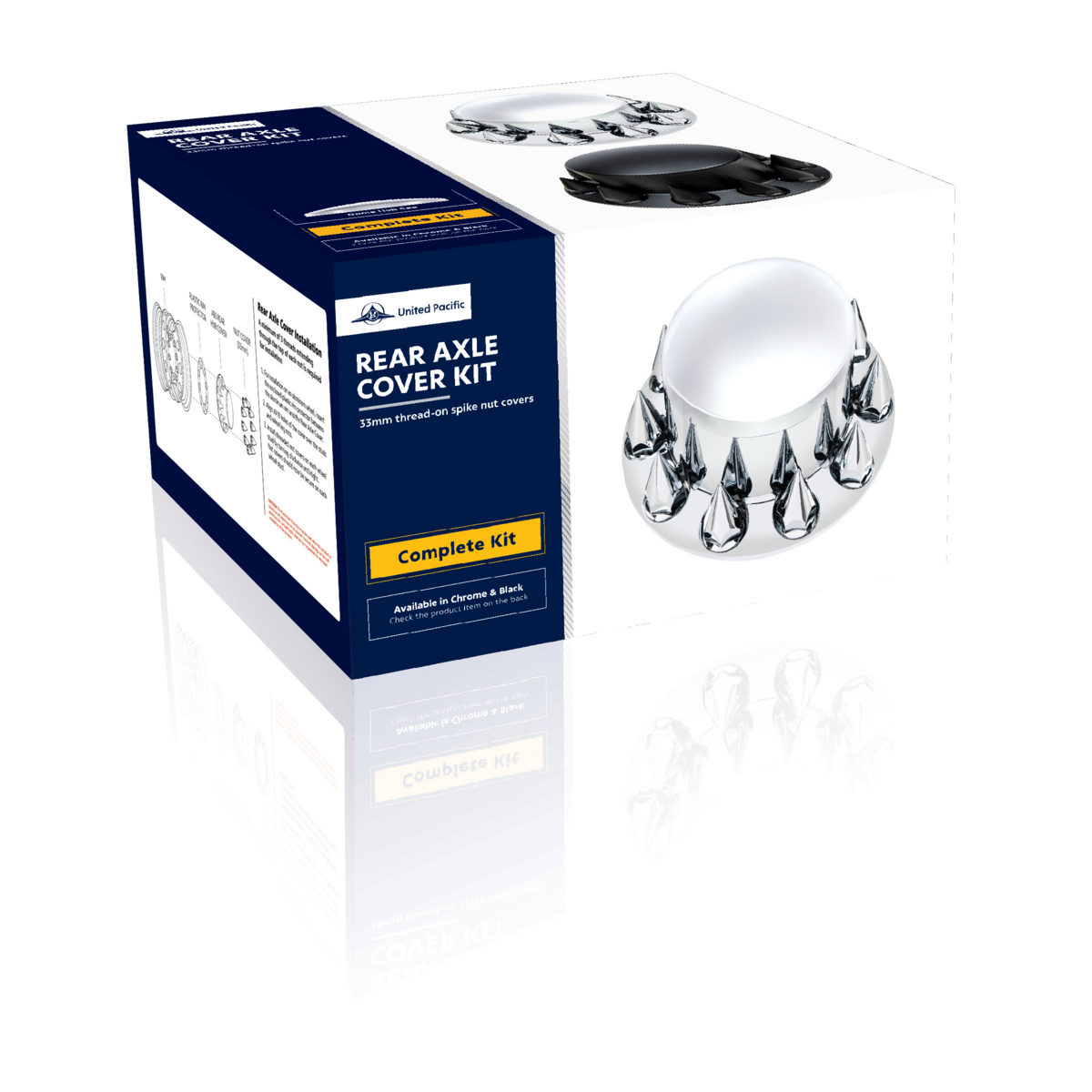 Dome Rear Axle Cover With 33mm Spike Thread-On Nut Covers - Matte Black - Thumbnail 10