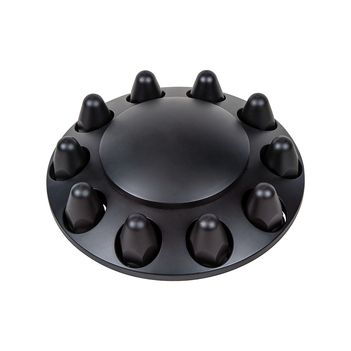 Dome Front Axle Cover With 1-1/2"  Push-On Nut Covers - Matte Black (Color Box) - Thumbnail 5
