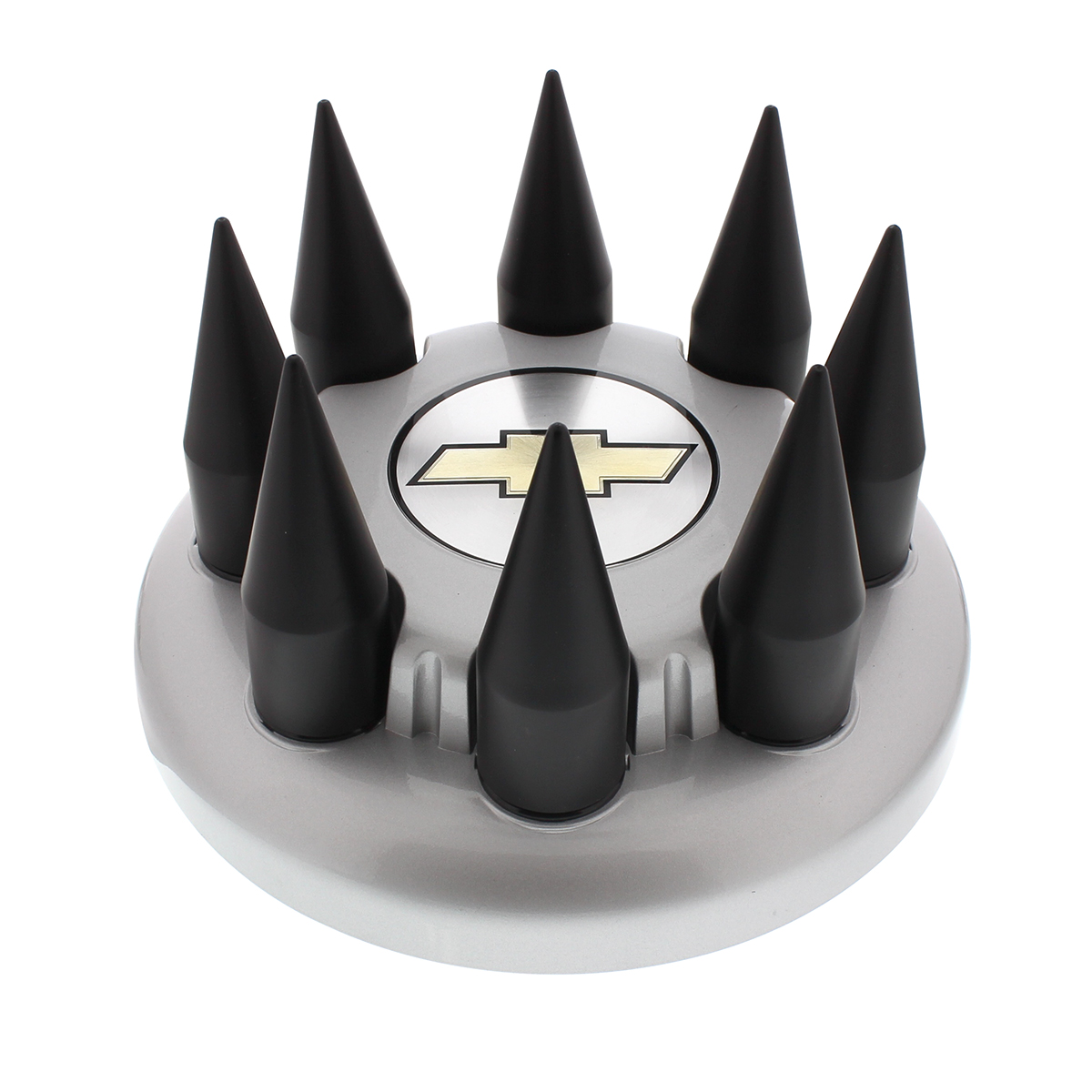 Matte Black Spike Hubcap Nut Cover For 2003-15 Chevy & GMC Full Size Truck (Bulk) - Thumbnail 3