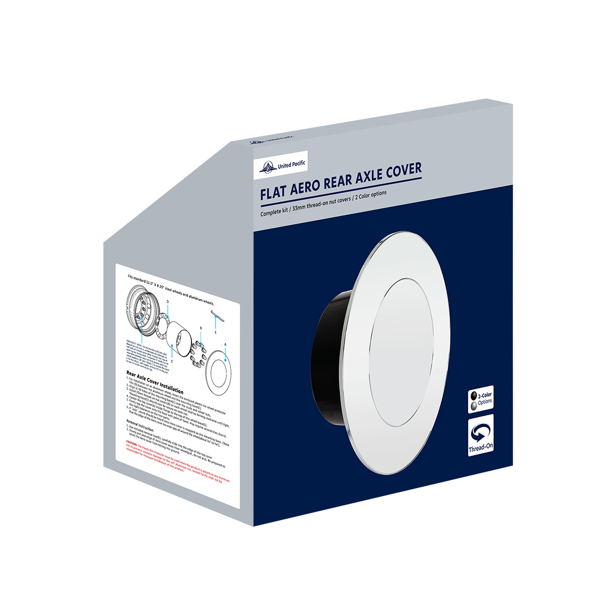 Flat Aero Rear Axle Cover Kit - Chrome - Thumbnail 9