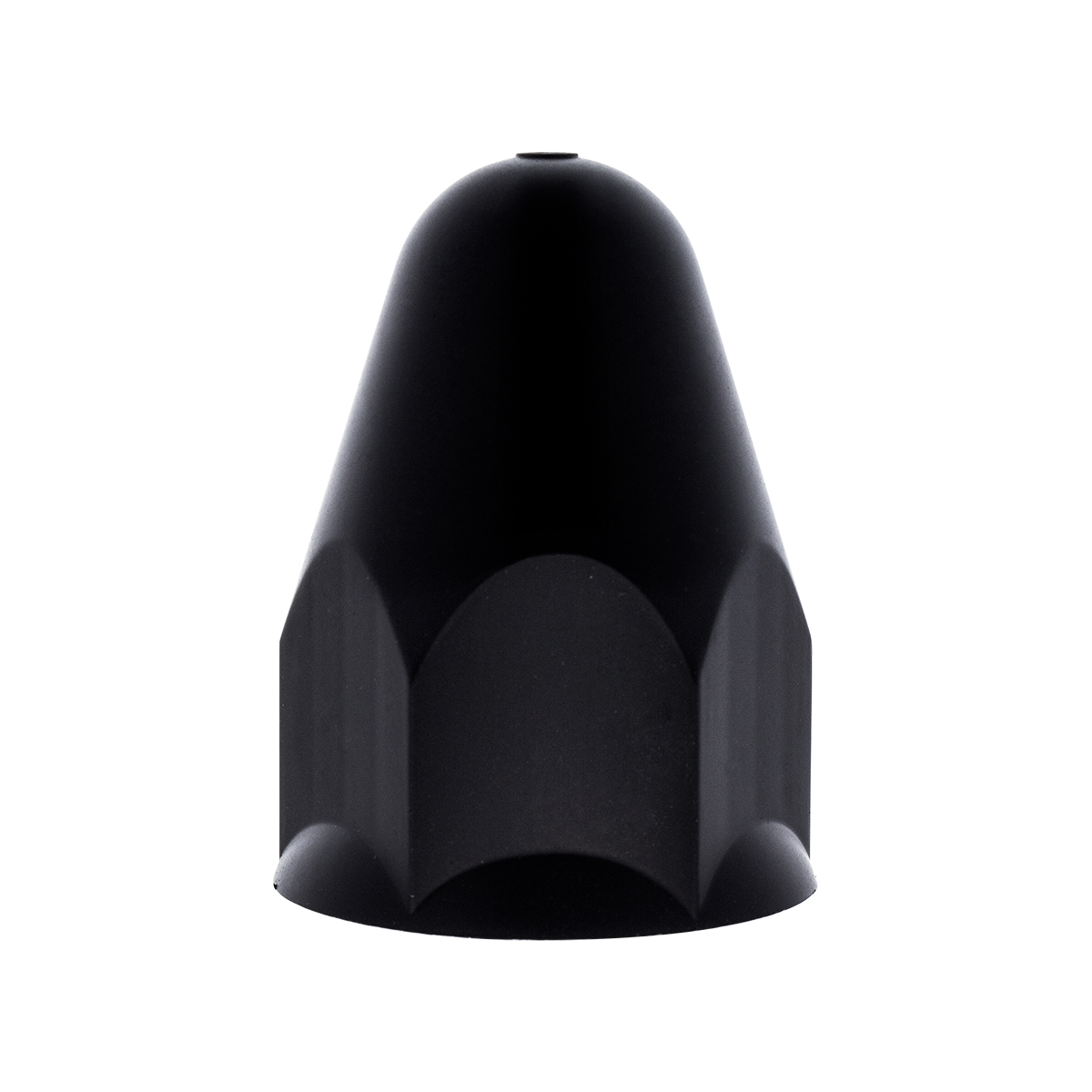 1-1/2" X 2-3/4" Matte Black Painted Plastic Bullet Nut Covers - Push-On (Bulk) - Thumbnail 2