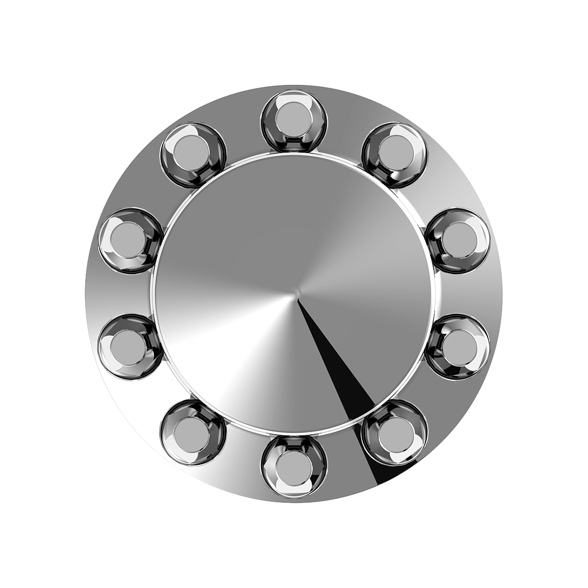 Pointed Rear Axle Cover With 33mm Standard Style Push-On Nut Covers - Chrome - Thumbnail 3