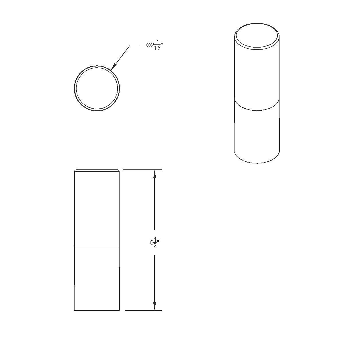 33mm X 6-1/2" Chrome Plastic Tall Cylinder Nut Cover - Thread-On (10 Pcs) - Thumbnail 8