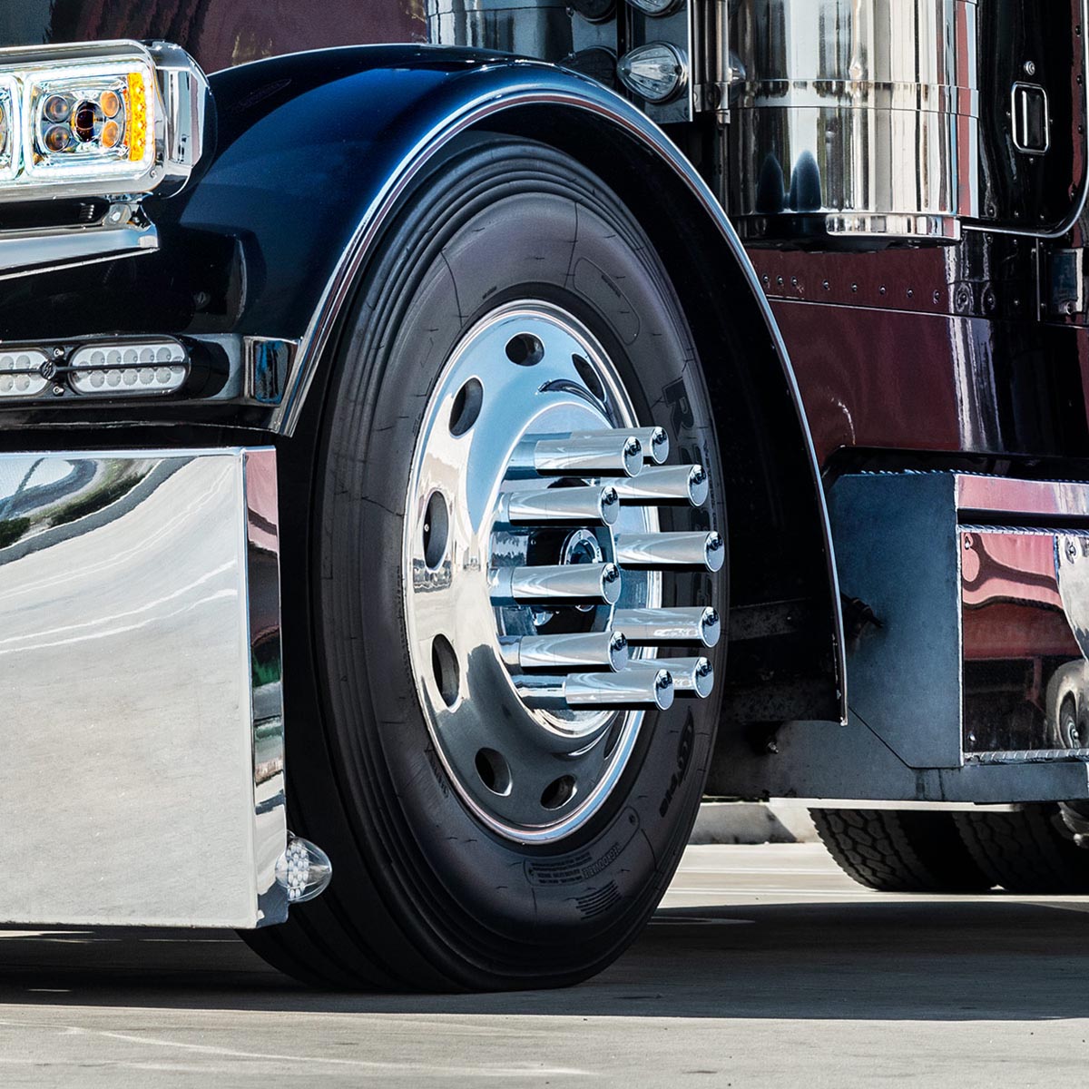 33mm X 7-1/4" Chrome Plastic Tall Cylinder Nut Cover - Thread-On (10 Pcs) - Thumbnail 7