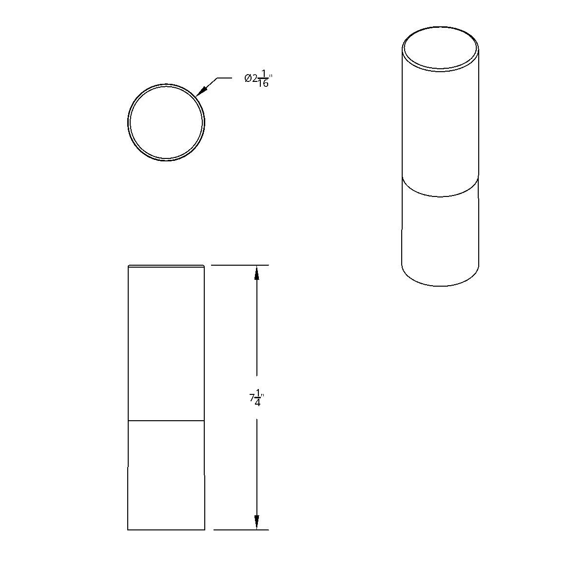 33mm X 7-1/4" Chrome Plastic Tall Cylinder Nut Cover - Thread-On (Bulk) - Thumbnail 6