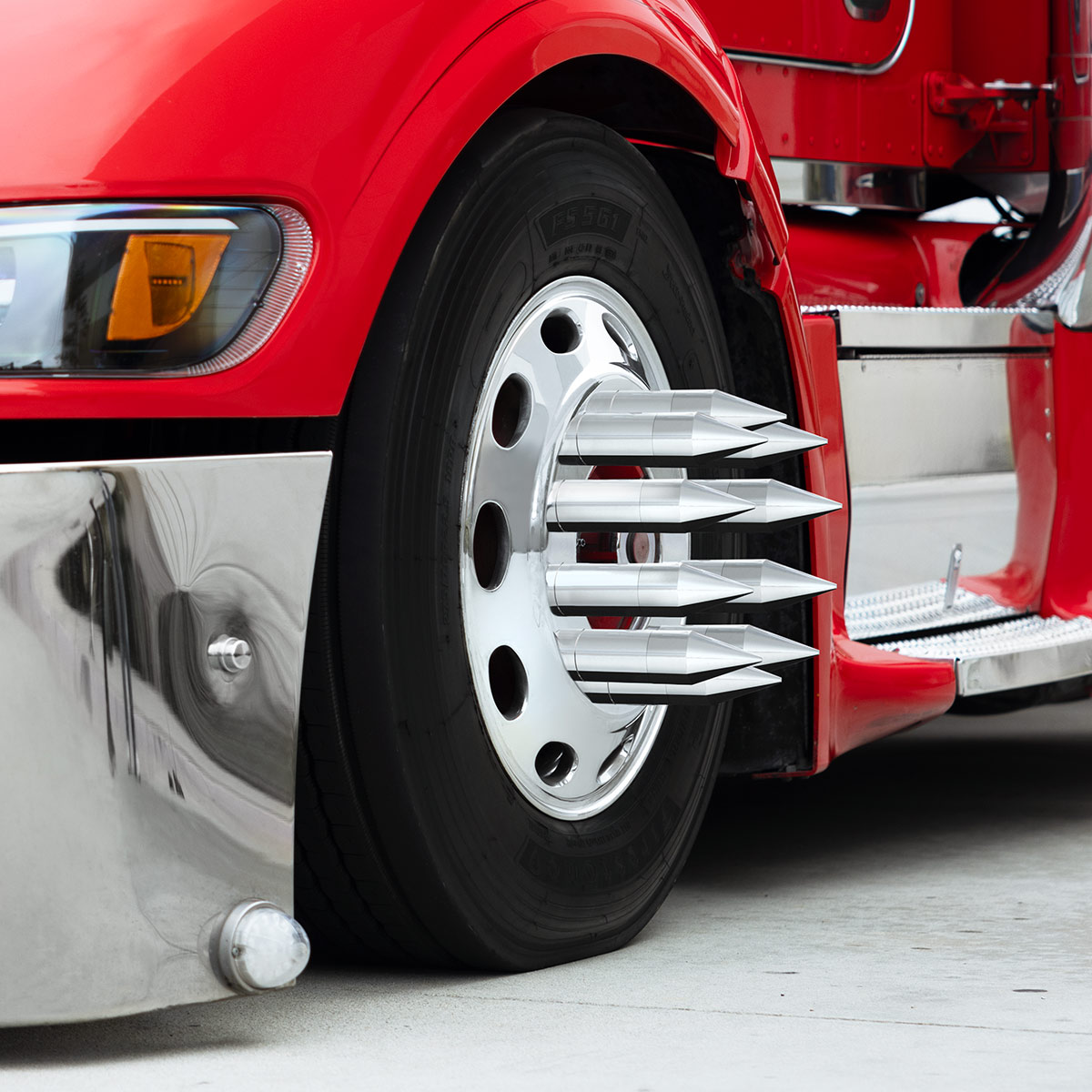 33mm X 7-1/8" Chrome Plastic Tall Spike Nut Cover - Thread-On (10 Pcs) - Thumbnail 7