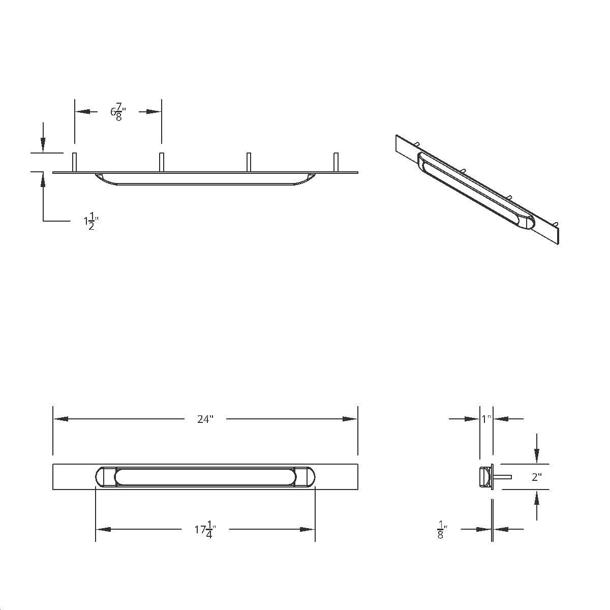 Chrome Top Mud Flap Plate With 11 LED 17" Light Bar & Bezel - Amber LED/Clear Lens (Each) - Thumbnail 2