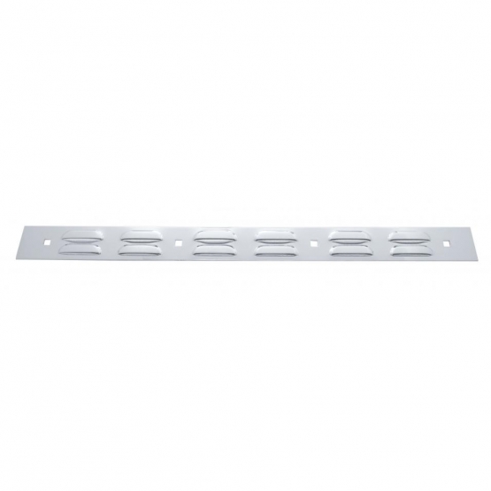 2" X 24" Chrome Louvered Top Mud Flap Plate - Bolt Thru