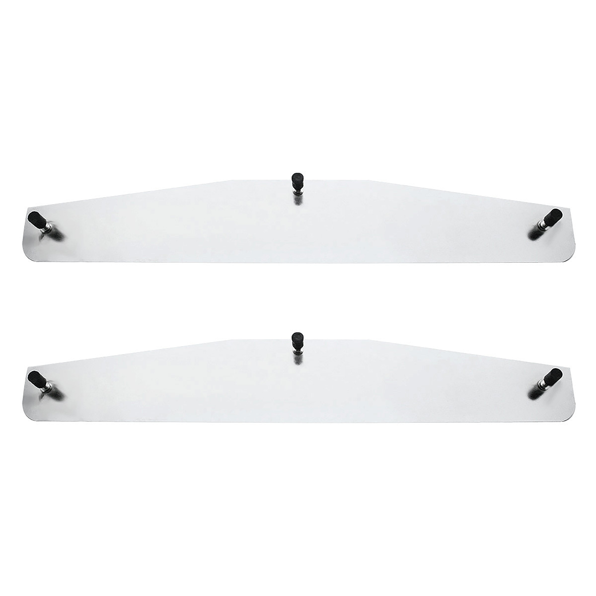 4" X 24" Chrome Standard Bottom Mud Flap Plate - Welded Stud (Pair)