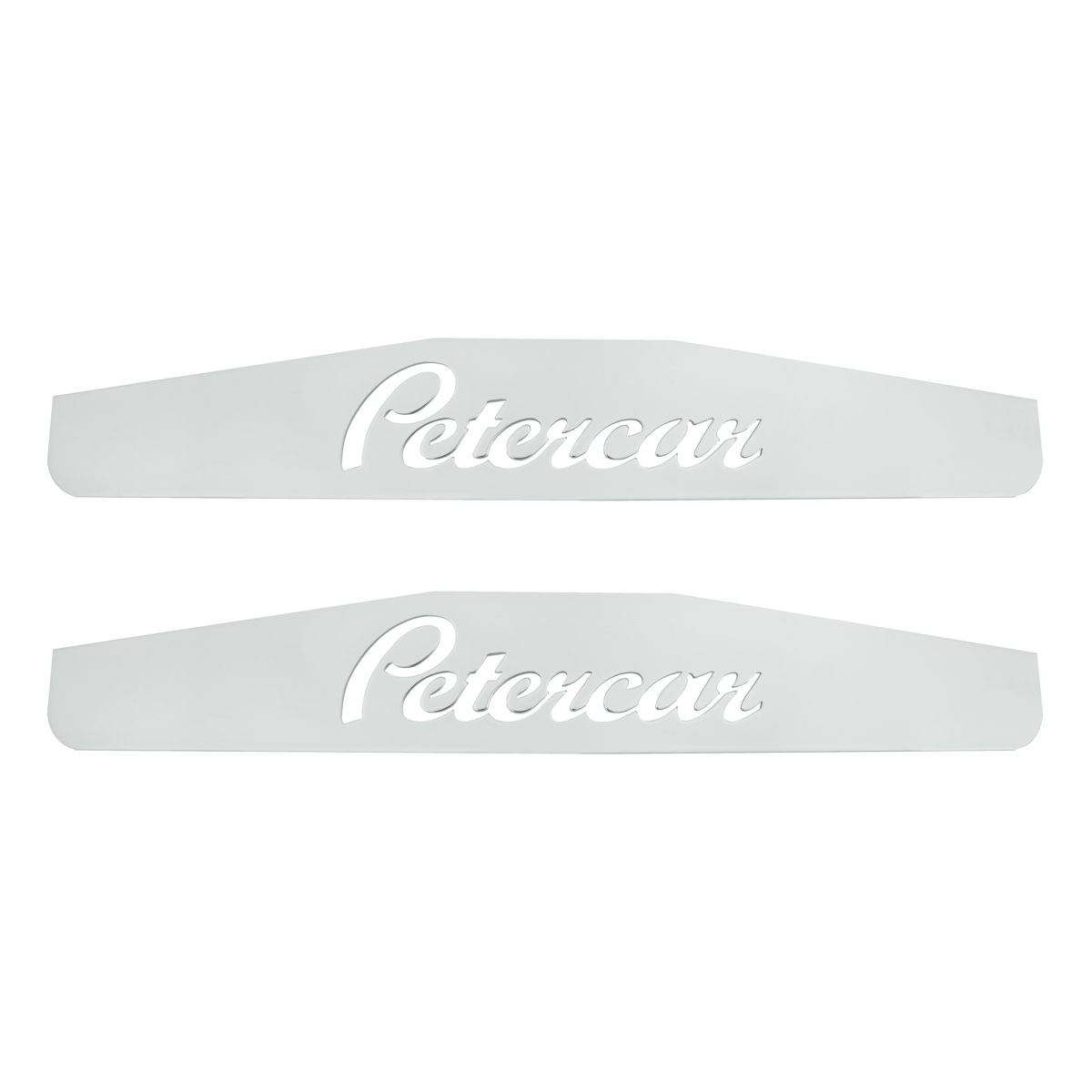 4" X 24" Chrome Petercar Bottom Mud Flap Plate - Welded Stud (Card of 2)