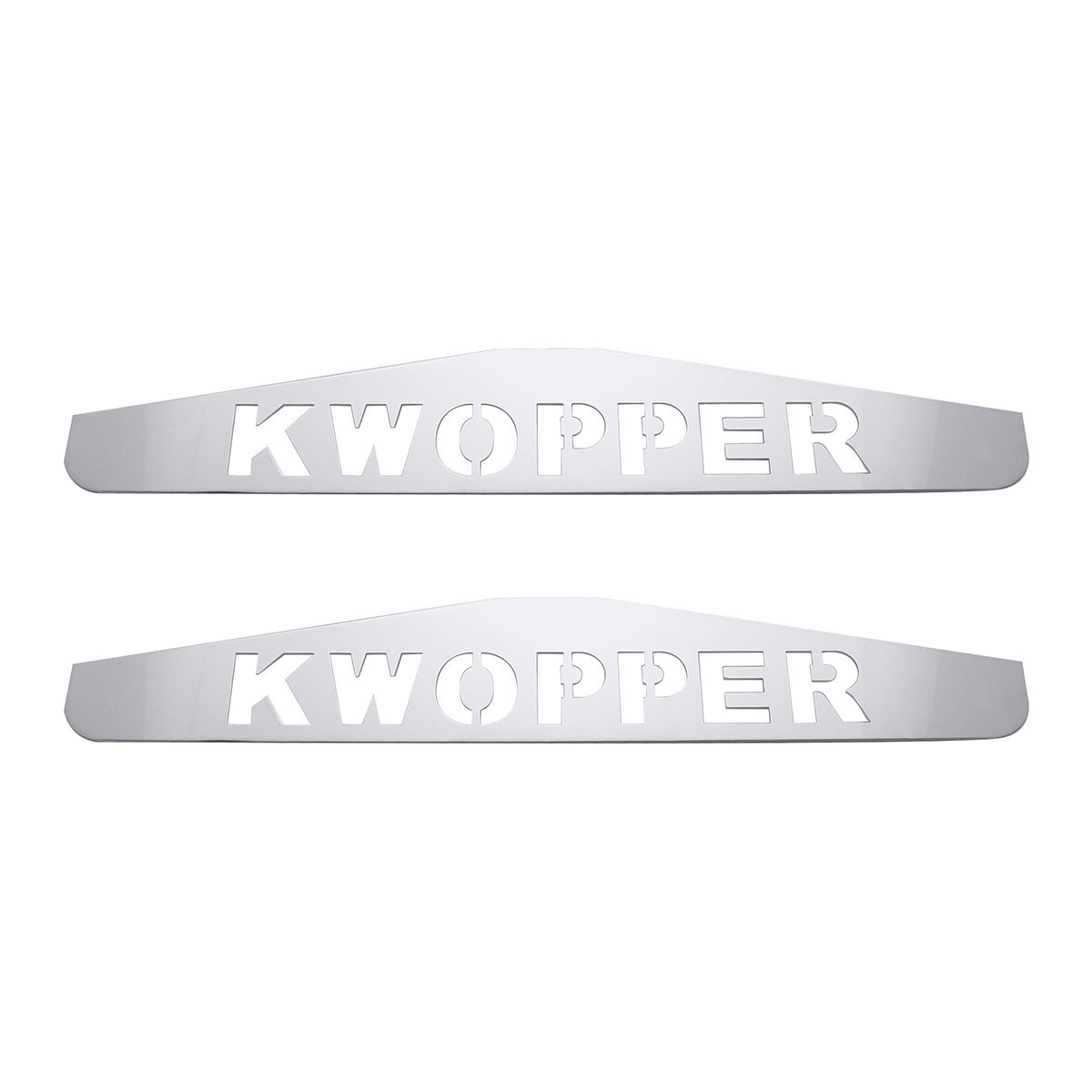 4" X 24" Chrome Kwopper Bottom Mud Flap Plate - Welded Stud (Card of 2)