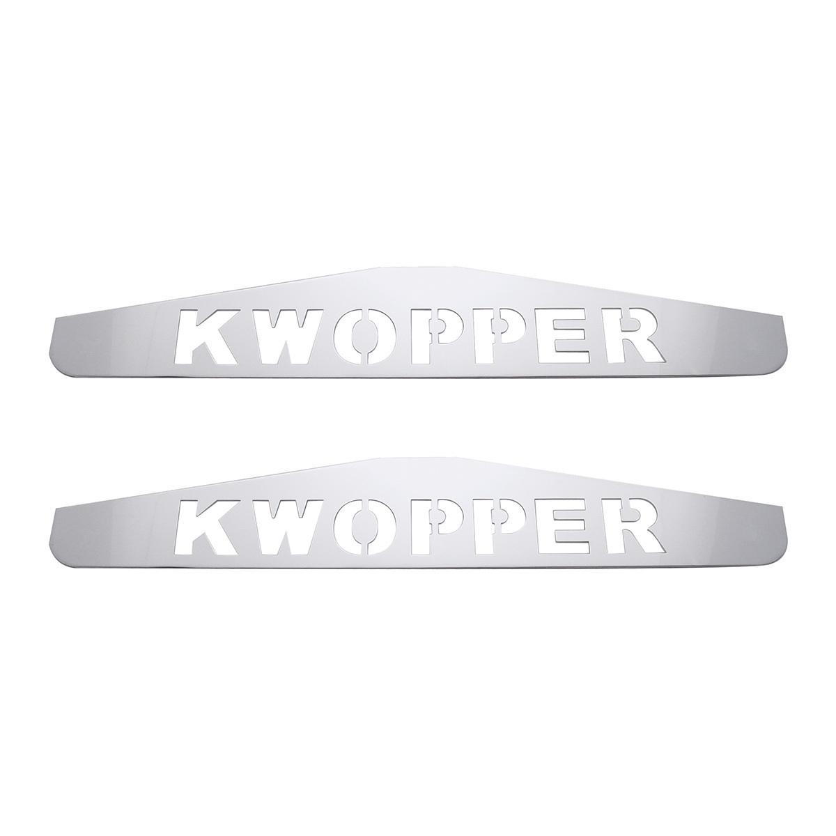 4" X 24" Chrome Kwopper Bottom Mud Flap Plate - Welded Stud (Card of 2) - Thumbnail 3