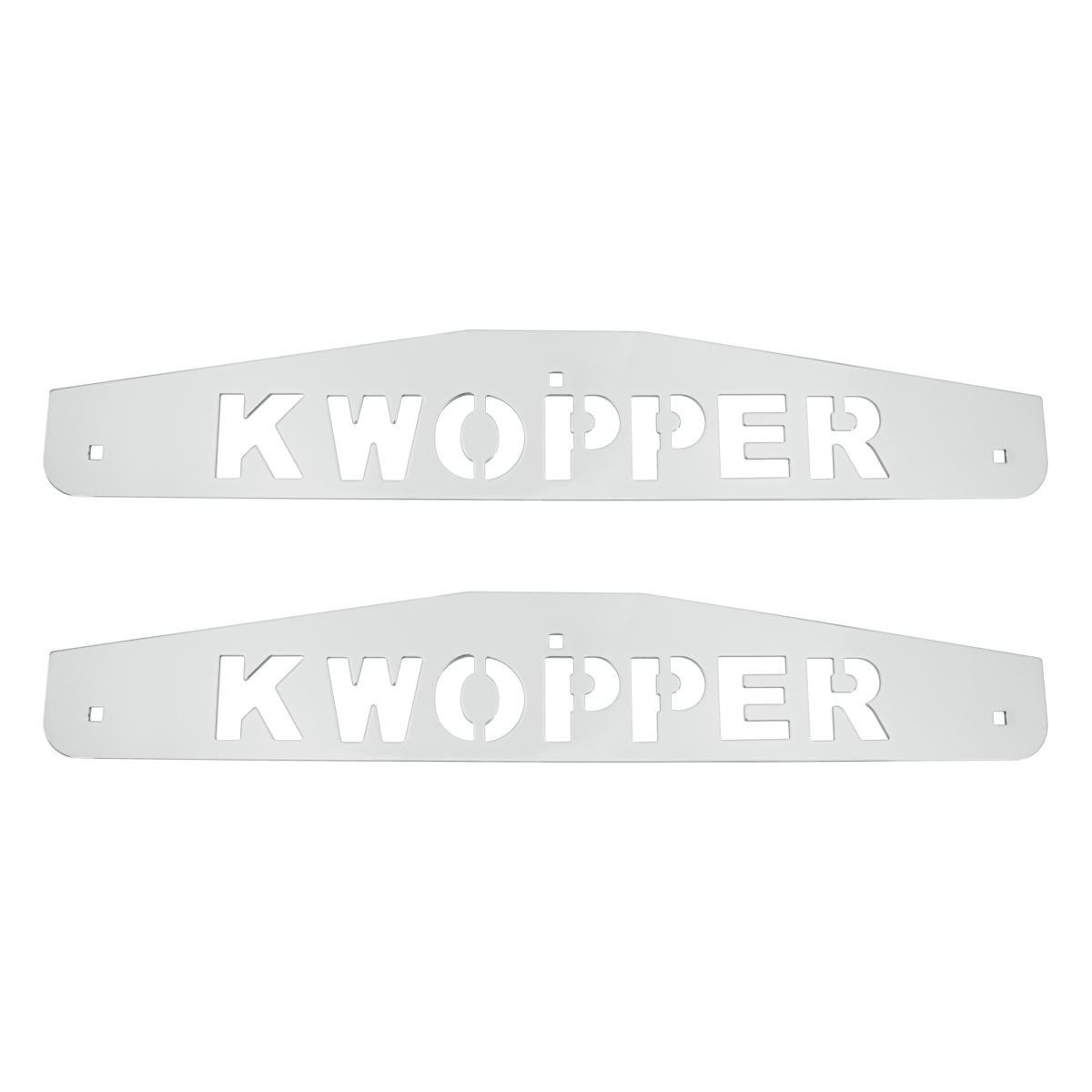 4" X 24" Chrome Kwopper Bottom Mud Flap Plate - Bolt Thru (Card of 2)