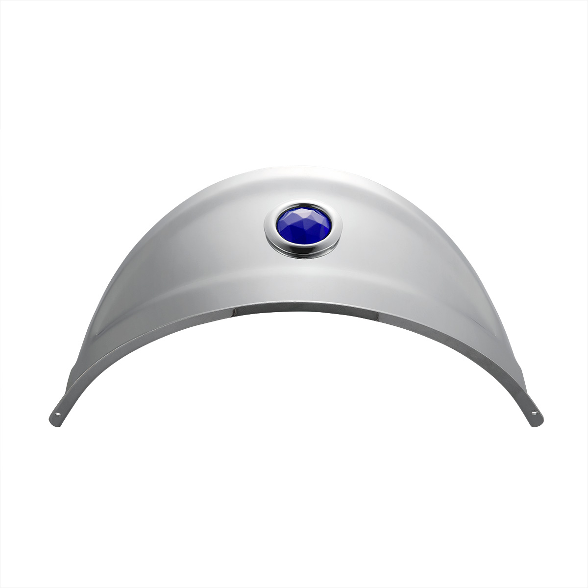 Chrome Visor With Blue Glass Dot For 7" Headlight - Thumbnail 2