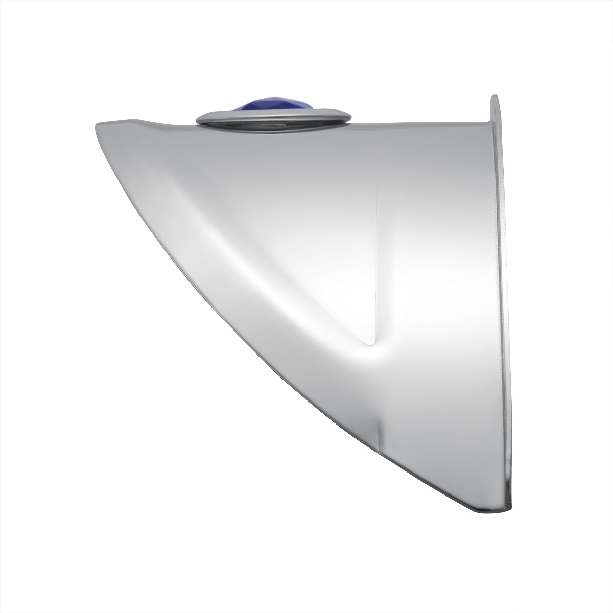 Chrome Visor With Blue Glass Dot For 7" Headlight - Thumbnail 4