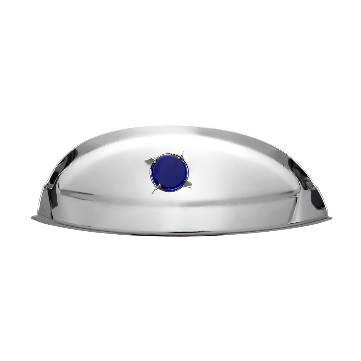 Chrome Visor With Blue Glass Dot For 7" Headlight - Thumbnail 5