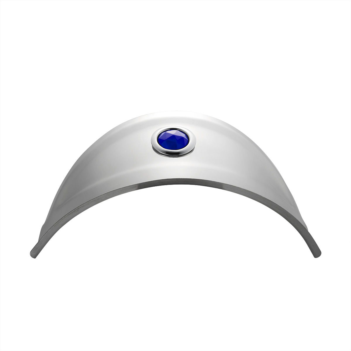 Stainless Steel Visor With Blue Glass Dot For 7" Headlight - Thumbnail 2