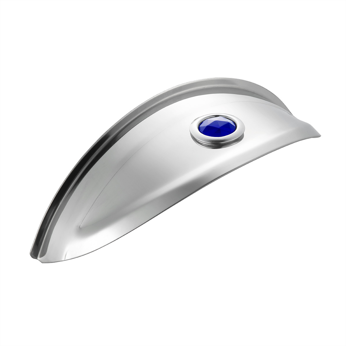 Stainless Steel Visor With Blue Glass Dot For 7" Headlight - Thumbnail 3