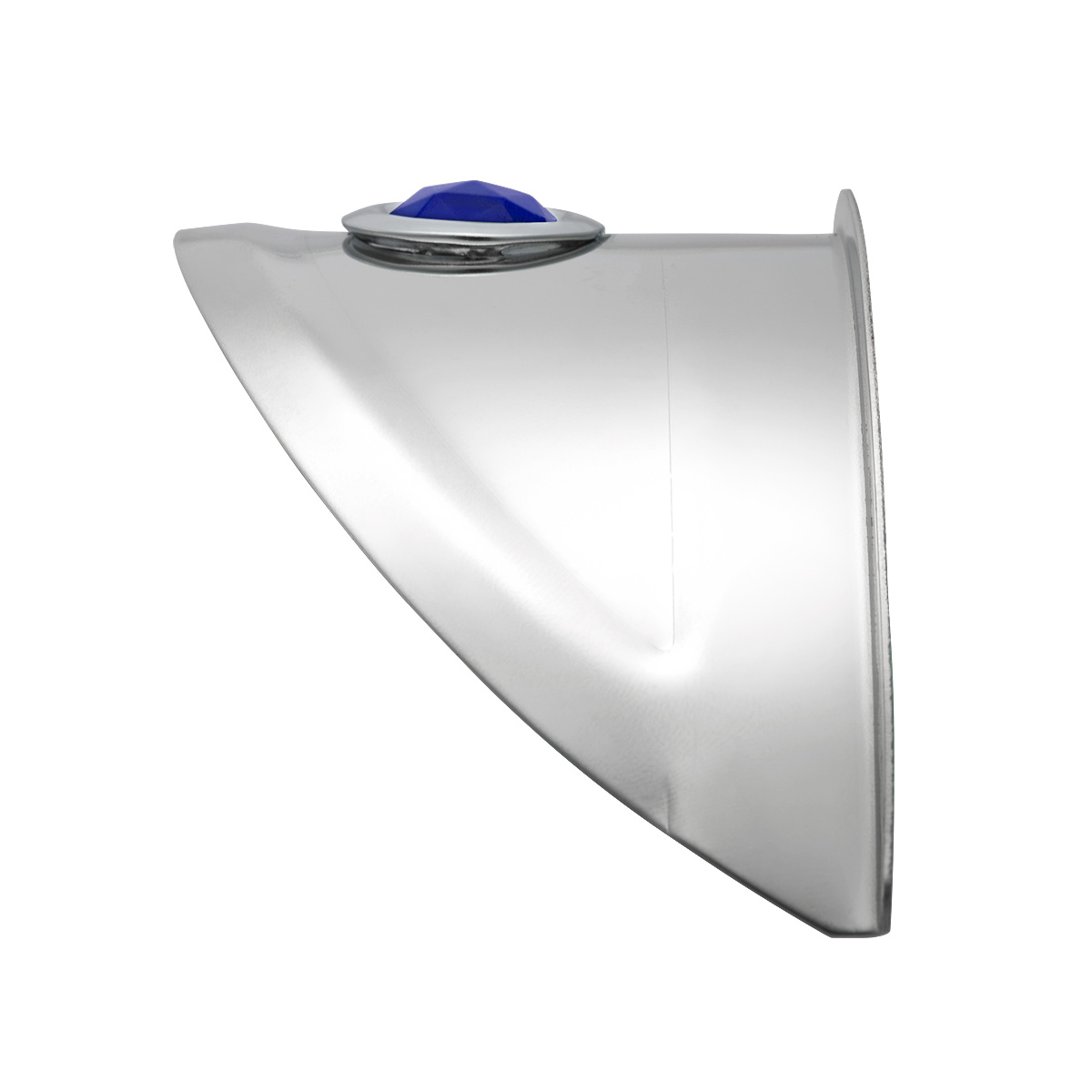 Stainless Steel Visor With Blue Glass Dot For 7" Headlight - Thumbnail 4