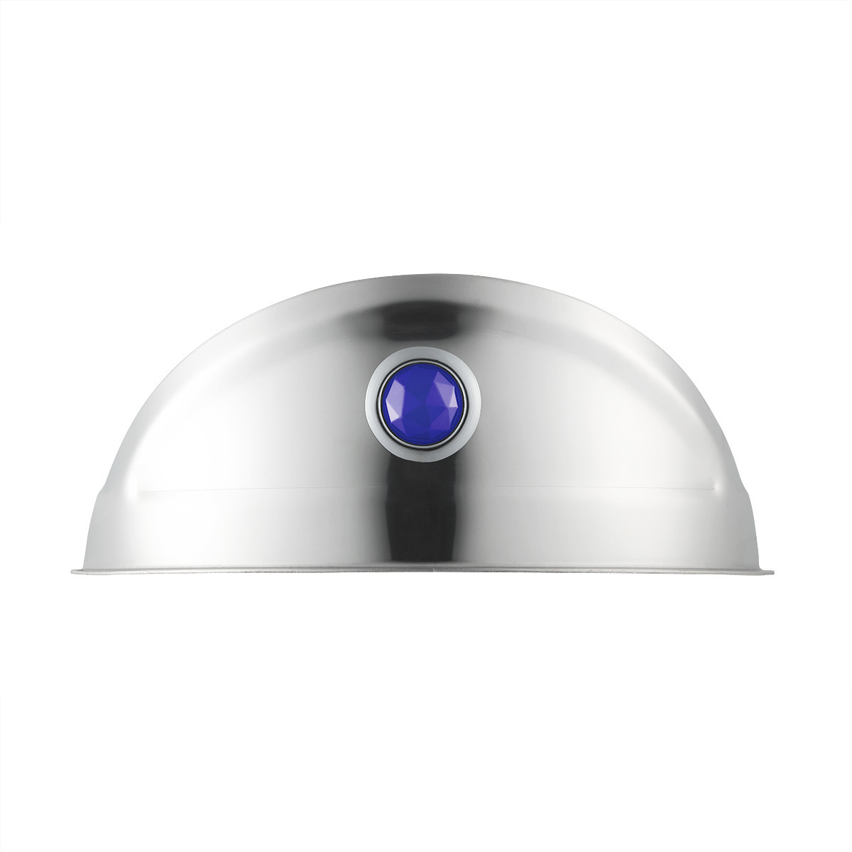 Stainless Steel Visor With Blue Glass Dot For 7" Headlight - Thumbnail 6