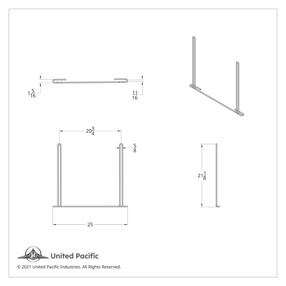 24" X 21" Chrome Anti-Sail Bracket - Thumbnail 5