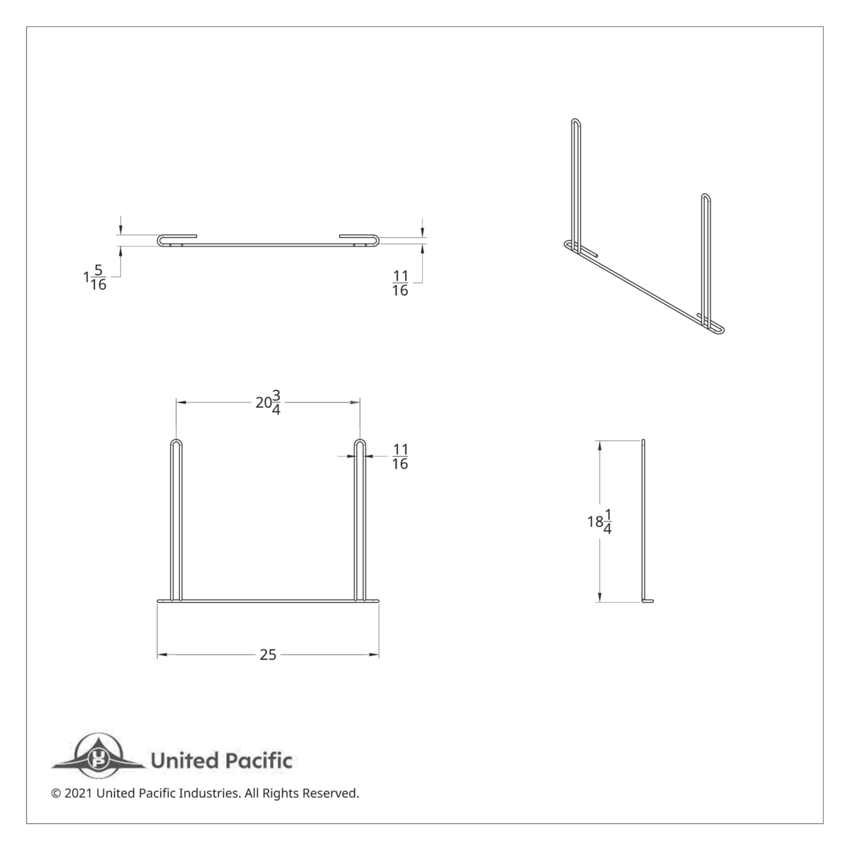 24" X 18" Chrome Anti-Sail Bracket - Thumbnail 4