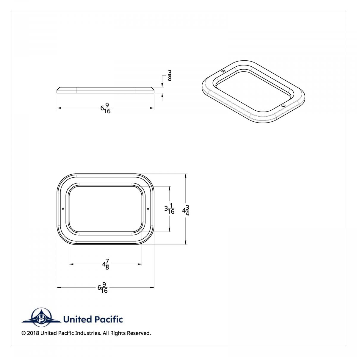 Chrome Rectangular Light Bezel - Thumbnail 2