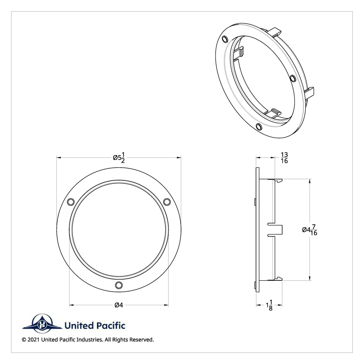 4" Chrome Mounting Bezel (Bulk) - Thumbnail 5