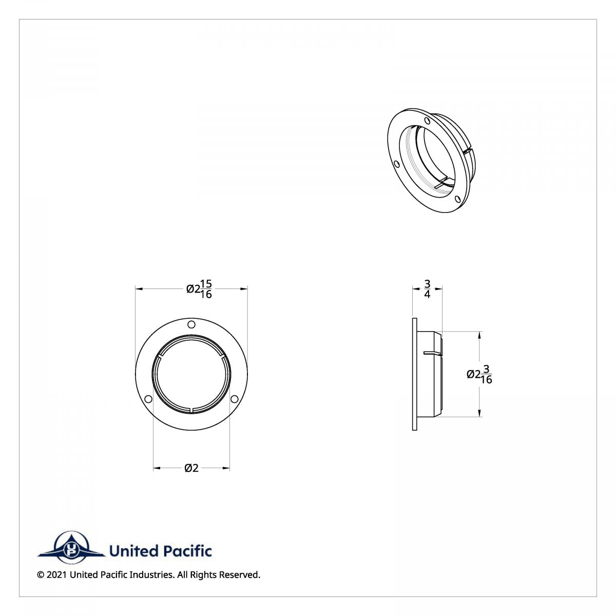 2" Gray Mounting Bezel (Bulk) - Thumbnail 2