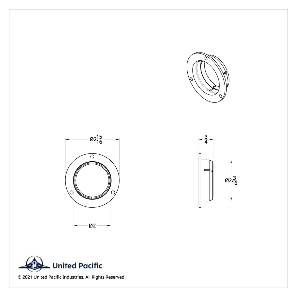 2" Gray Mounting Bezel (Bulk) - Thumbnail 3