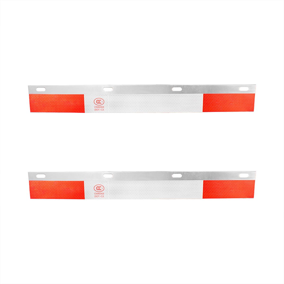 Aluminum Straight Conspicuity Reflector Top Flap Plate (Pair)